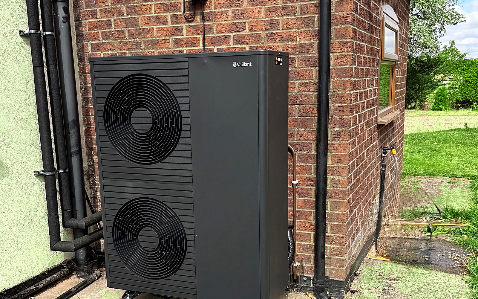 Vaillant air source heat pump installed at a rural property